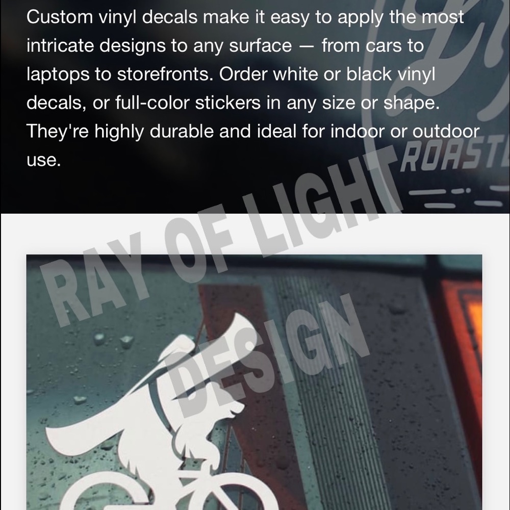 Custom vinyl decals